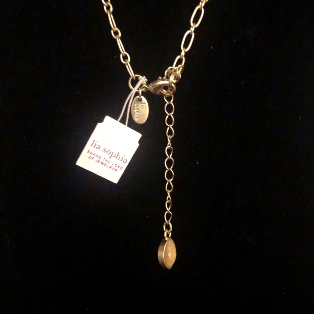 NWT Lia Sophia Lotus River Floral Long Necklace, Gold tone.  Unique & Gorgeous - Picture 6 of 7